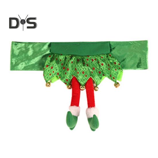 

Рождественский чехол на спинку стула Рождественские чехлы на стулья в форме ножки эльфа Санты для праздников и вечеринок Защитный чехол для обеденного стула для столовой B