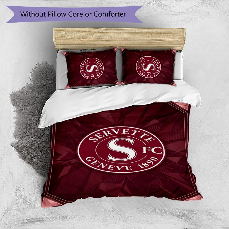 Set Biancheria da Letto 3 Pezzi Stampato Servette FC Traspirante Copripiumino con Federe Biancheria da Letto Decorativa per Camera da Letto Casa
