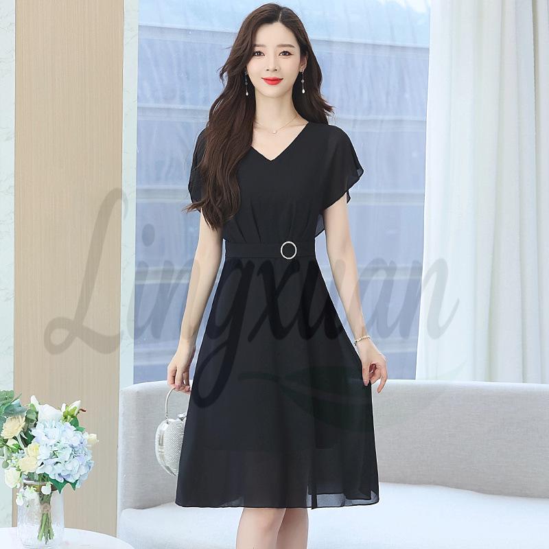 2026 Summer Collection: Elegant and Stylish Summer Dress for Middle-Aged Moms Medium чёрный