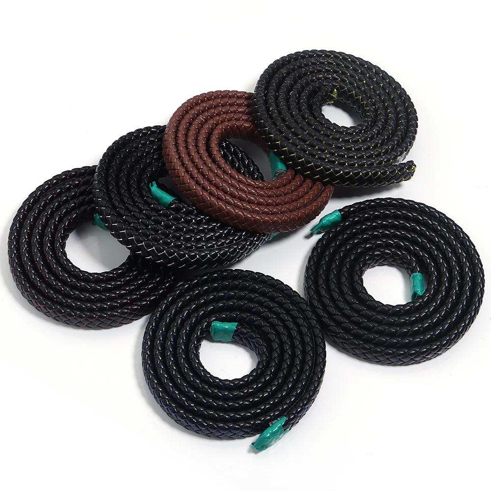 1m/pack PU Leather Braided Cords Colored Thread Flat Leather Rope For DIY Handmade Retro Bracelet Jewelry Making Accessories