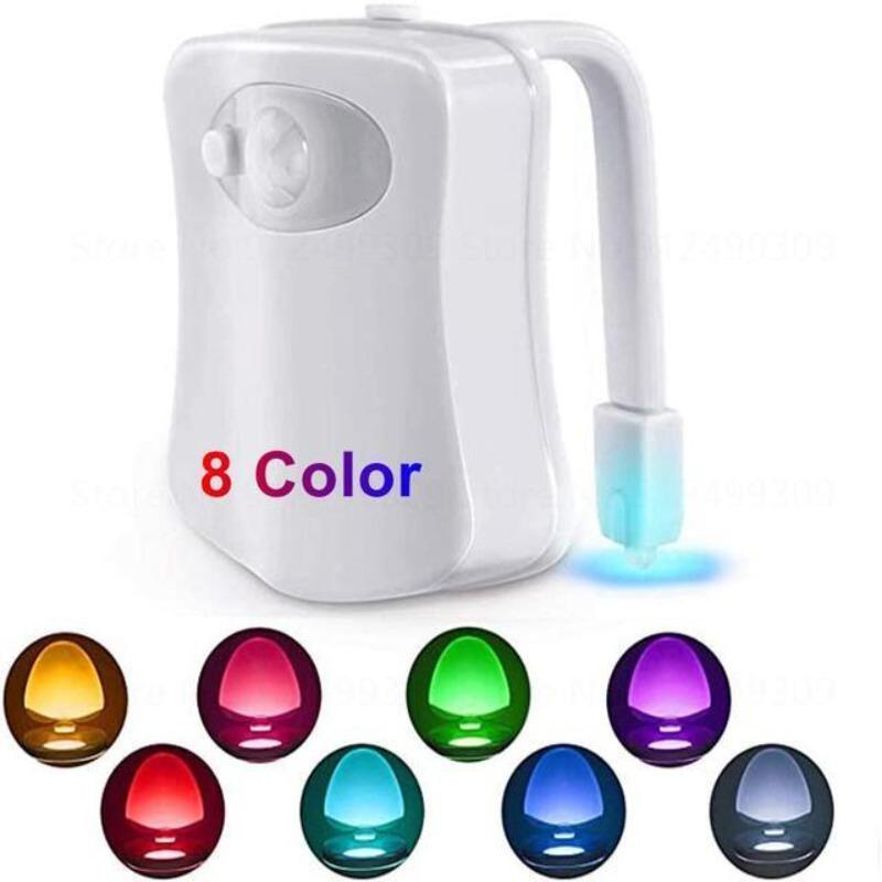 PIR Motion Sensor Toilet Seat Night Light 8 or 16 Colors Waterproof Backlight For Toilet Bowl LED Luminaria Lamp WC Toilet Light