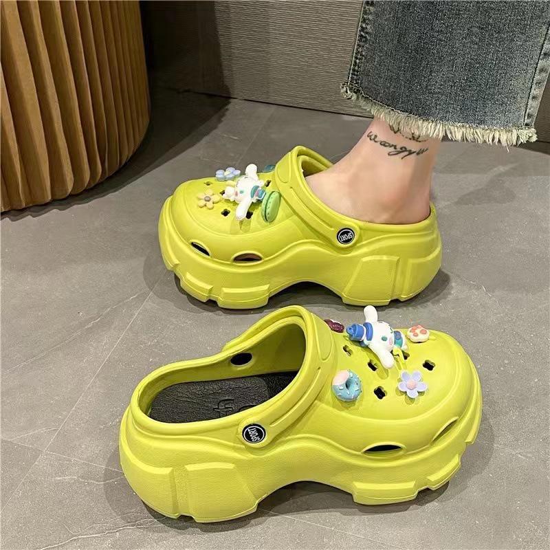 Sabotți cu talpă groasă pentru femei, care adaugă înălțime: Elegant, Antiderapant, Respirabil, Cu vârf închis pentru Exterior, Birou, Sală de operații sau pentru Purtare de vară.