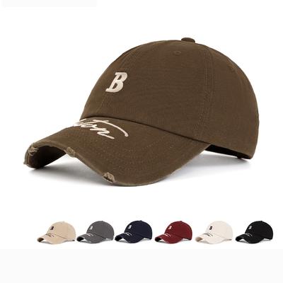 Embroidered Letter Baseball Cap Men Women Soft Top Cap Big Head Couple Hat