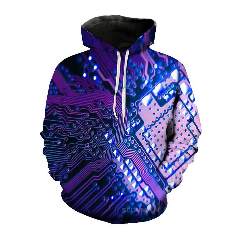 Cip electronic Imprimare 3d Distracție de primăvară, toamnă, hanorac pentru bărbați, creativ Harajuku, ocazional, hip hop, petrecere, îmbrăcăminte confortabilă de stradă