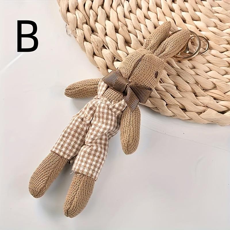 

1pc Cozy Flannelette Knitted Bunny Keychain, Charming Rabbit Keyring Accessory for Women, Perfect Gift for Weddings and Special Occasions 1pc