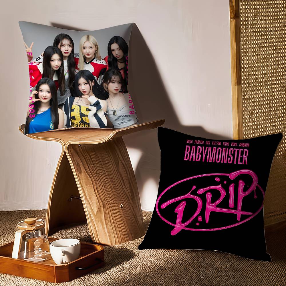 Music Album DRIP B-BabyMonster-MT Cushions Pillow Case Sofa And Living Room Decorative Cushion Covers Dust-proof And Mite-proof