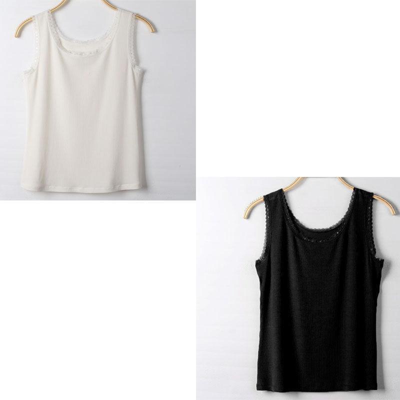 Modal Summer Knitted Threaded Suspender Vest Women's Lace Edge Large Size Slim Fit Outside Wear Bottom Shirt Vest