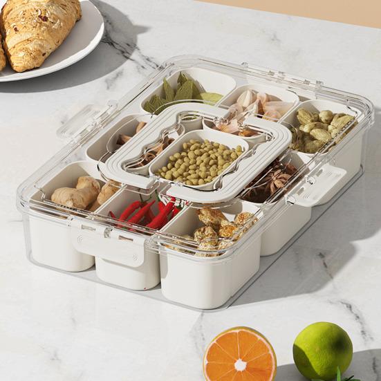 Snack Box Container with Multiple Compartments BPA Free Transparent Lid Design
