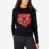 (WMNS) KENZO Tiger Head Cozy Round Neck Long Sleeves Hoodie Black Women's FA52SW7054Z5-99