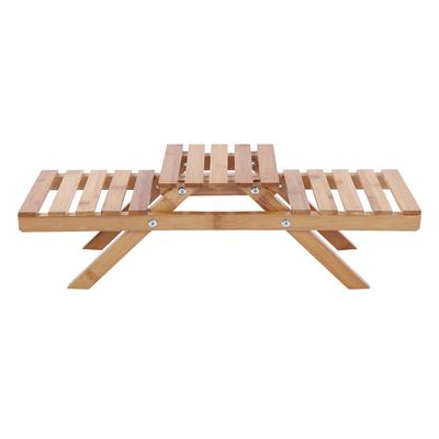 Stehendes Klappbares 2-stöckiges Holz-Pflanzenregal für Topfpflanzen Blumenregal Lagerregal Garten