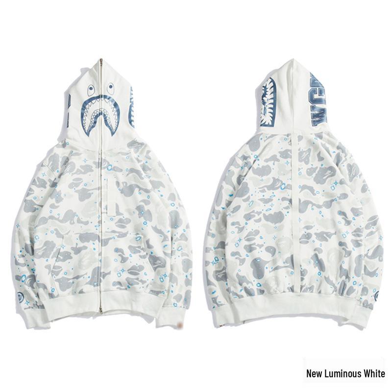 Trendy APE Hooded Sweatshirt - Shark Camouflage Zipper Jacket, Parent-Child Version