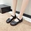 Spring New Style Genuine Leather Ethnic Taste Middle-Aged And Elderly Flat Shoes Anti-Slip Soft Bottom Shallow Mouth Mom Shoes