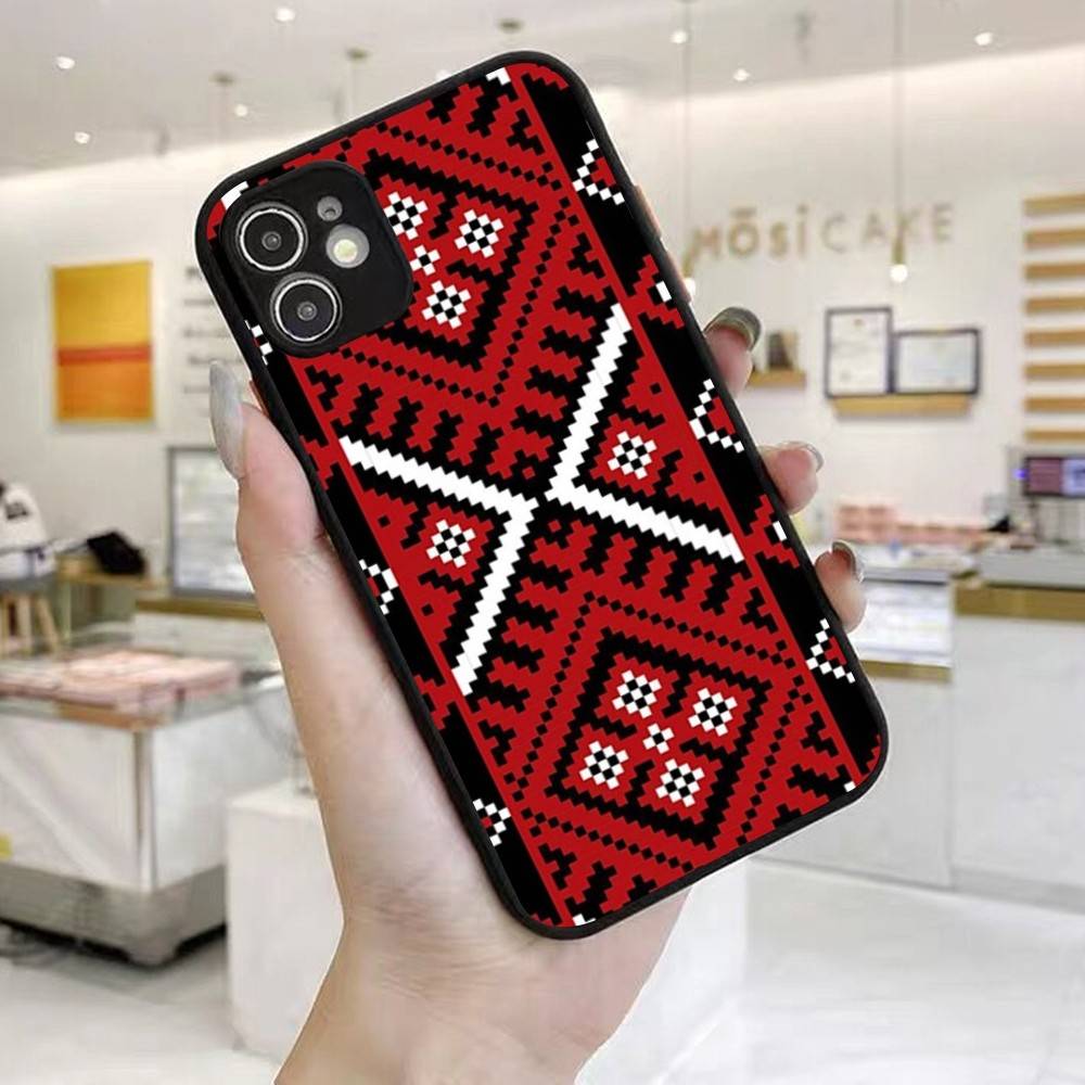 U-Ukraine Ornament Pattern Phone Case For IPhone 16 15 14 X XR XS 7 8 Plus 11 12 13 Pro MAX 13mini Matte Shockproof Case