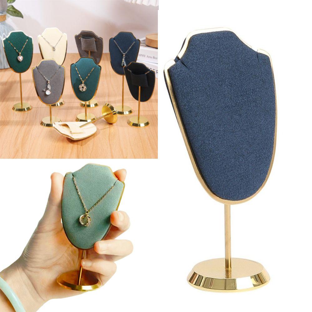 Metal Base Mini Jewelry Display Stand Velvet Jewelry Storage Display Rack for Home Jewelry Storage