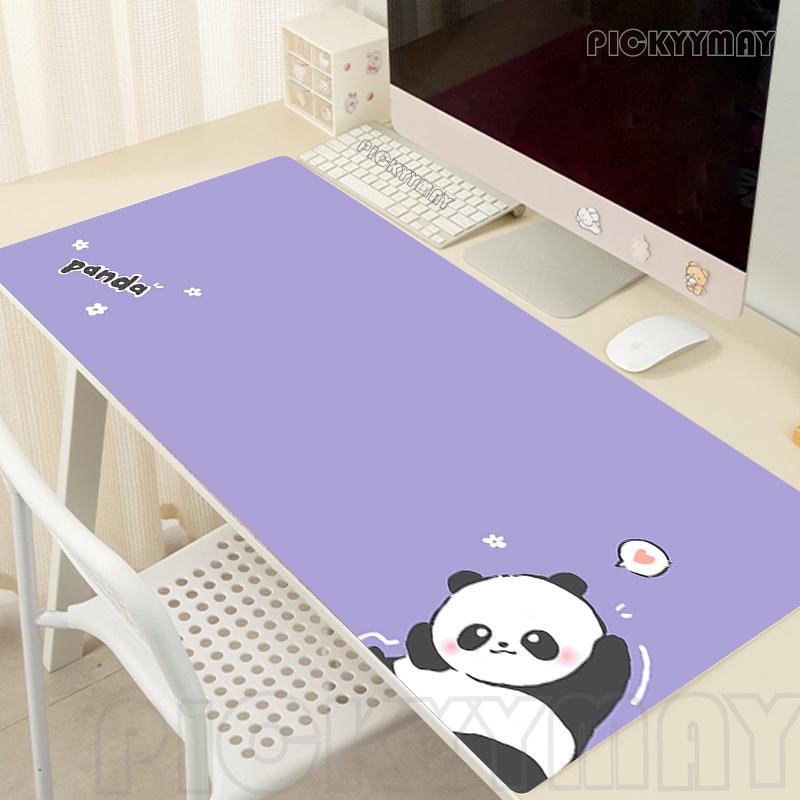 Gamer Mousepad Panda Mouse Pad Large Mouse Mat Green Deskpads Antislip Rubber Desk Rug PC Desk Mats Cute Mousepads xcm
