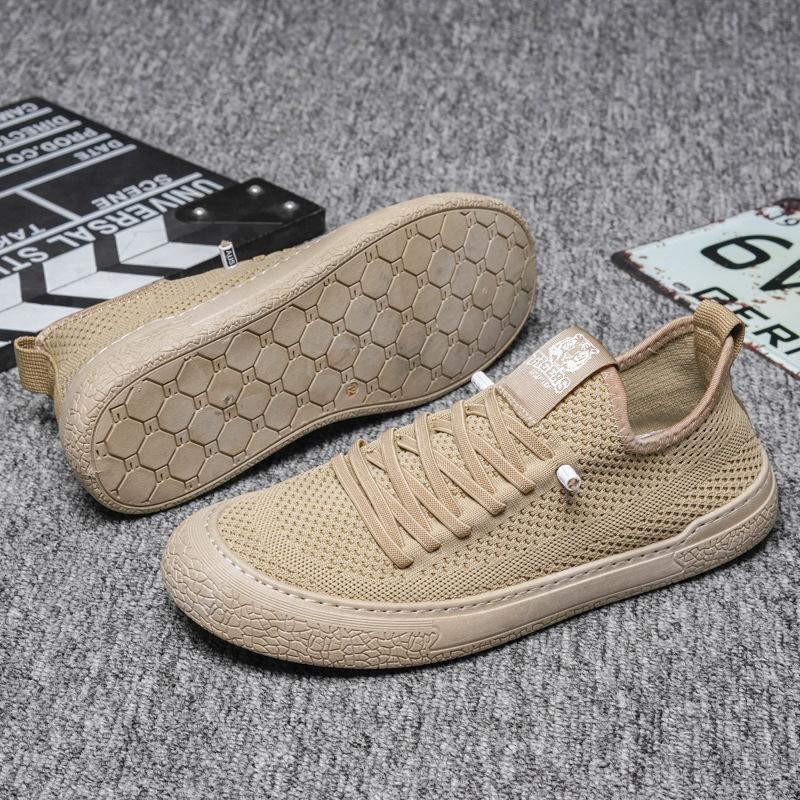 Men's Shoes Spring/Summer Breathable Soft Sole Mesh Sock Shoes Fashion Casual Fashion Shoes Flying Woven One Foot Pedal Shoes