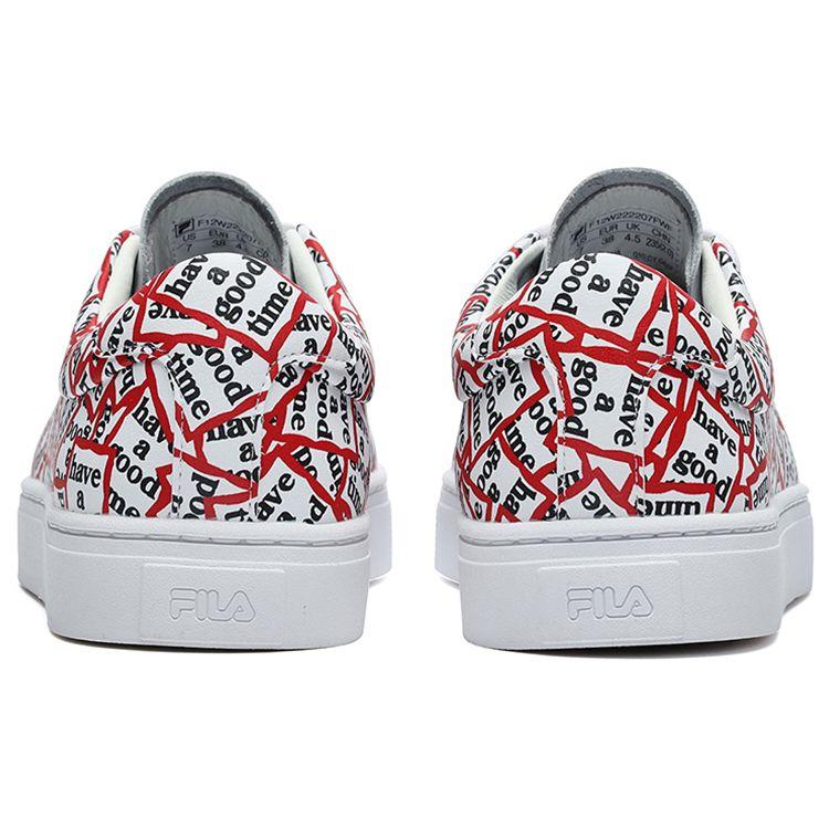 Fila Donut Leather Comfortable Low-Top Sneakers Women Sneakers White Red F12W222207FWF