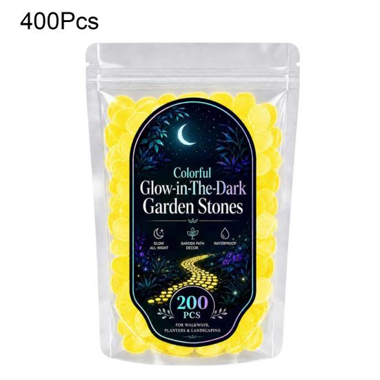 1.5cm Luminous Stones, Glow in The Dark Garden Pebbles, Outdoor Glowing Rocks, Decorative Glowing Pebbles for Pathway Patio Yard Aquarium Fish Tank