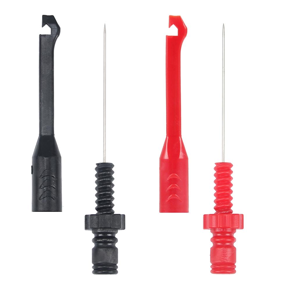 2pcs Piercing Test Clip and 2 pcs banana lines, Heavy-Duty Insulation Piercing Probe Automotive test Clip with back probe
