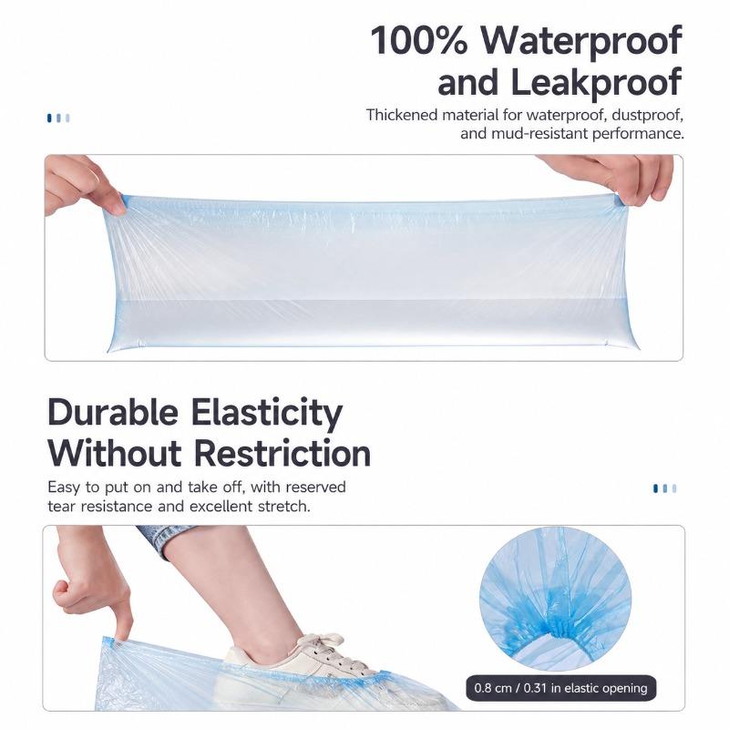 Disposable Plastic Shoe Covers Thickened Household Foot Protector Waterproof Wear-resistant Non-slip Boot Wrap for Computer