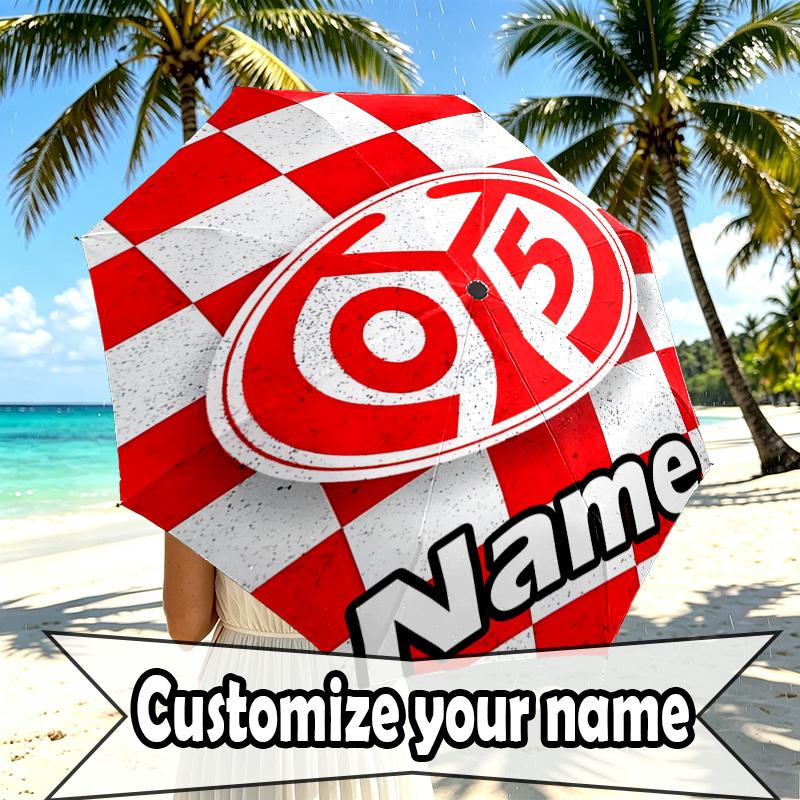 Custom Name Personalized 05 1FSV Mainz 05 Print Umbrella, Auto Open Close, 8‑Rib Sturdy Frame, Commute Camping Hiking Use, Birthday Gift