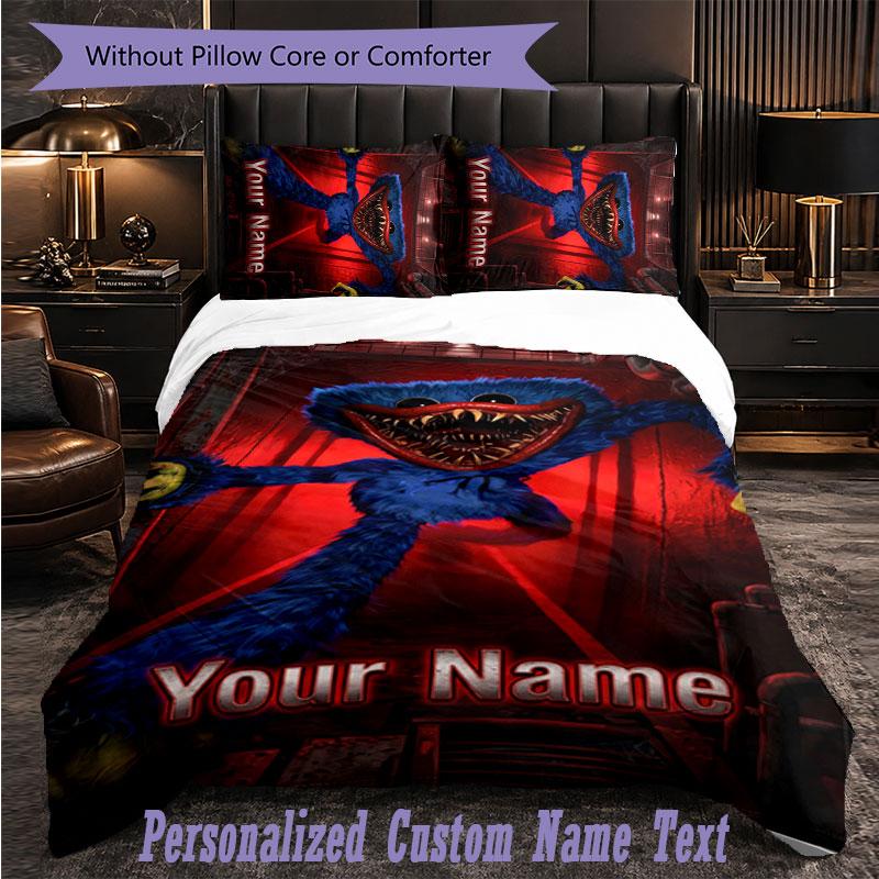 Personalized 3Pcs Bedding SetPoppy Playtime Custom Text Duvet Cover Pillowcase Set Bedroom Gift