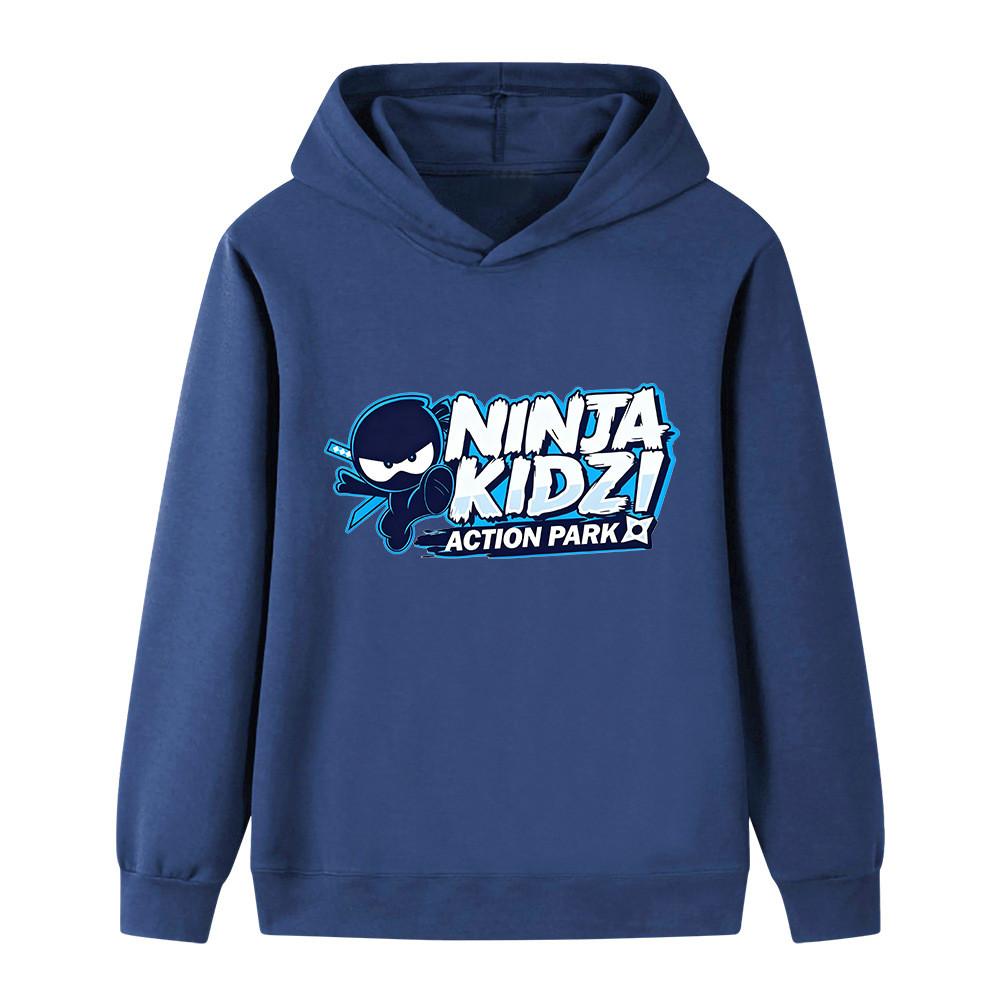 B1174 Kids Boys Girls NINJA KIDZ Print Casual Long Sleeves Hoodie