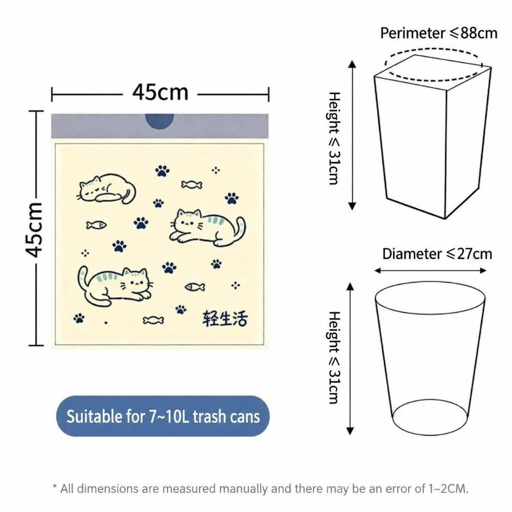 50Pcs/Roll Cartoon Printed Disposable Garbage Bags Tear-Free Plastic Cleaning Bags Kitchen