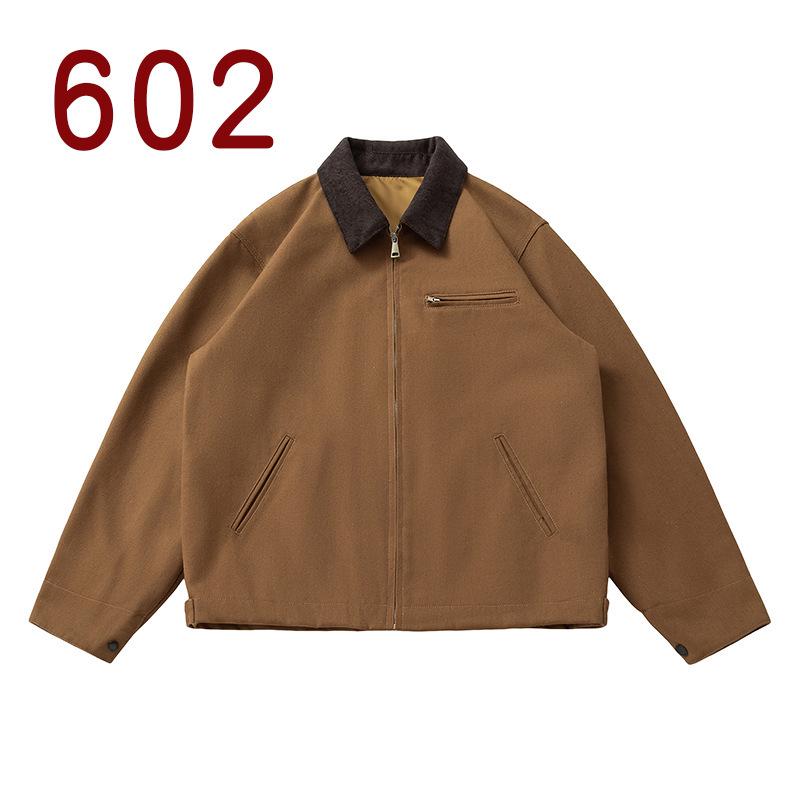 Men s 2025 Color Block Retro Lapel Jacket - Autumn/Winter Workwear Padded Cotton Top M