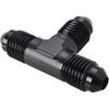 4AN Male Flare Tee T Block Fuel Fitting Adapter Aluminum Black