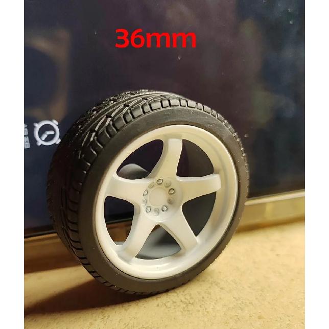 4pcs 1/18 32mm/36mm/42mm Diameter Plastic Wheels Rubber Tires RPF1 RAYS TE37 57CR CE28 BBS ABS Rims for 1:18 Model Car