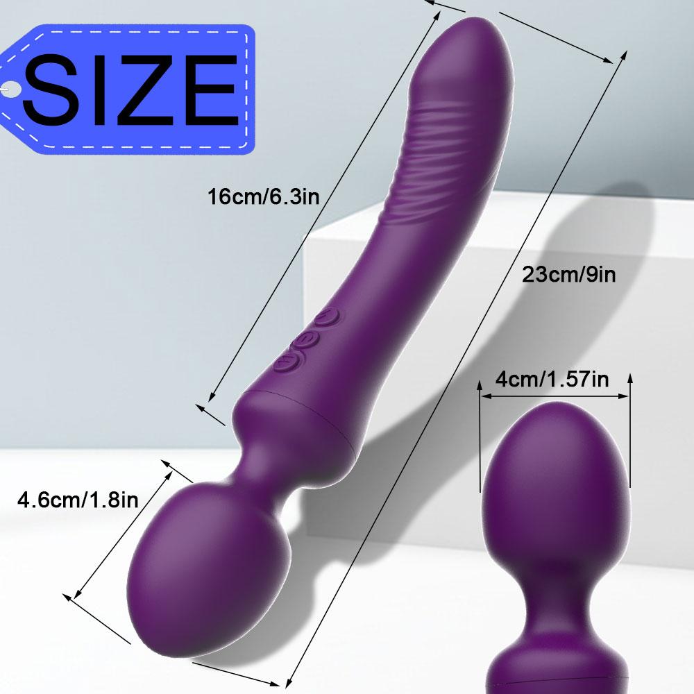 Oral Leistungsstarke Dual Vibrator Zauberstab G-punkt Massage Anal Plug Spielzeug für Erwachsene Vaginal Klitoris Stimulieren Weichen Weiblichen Masturbator