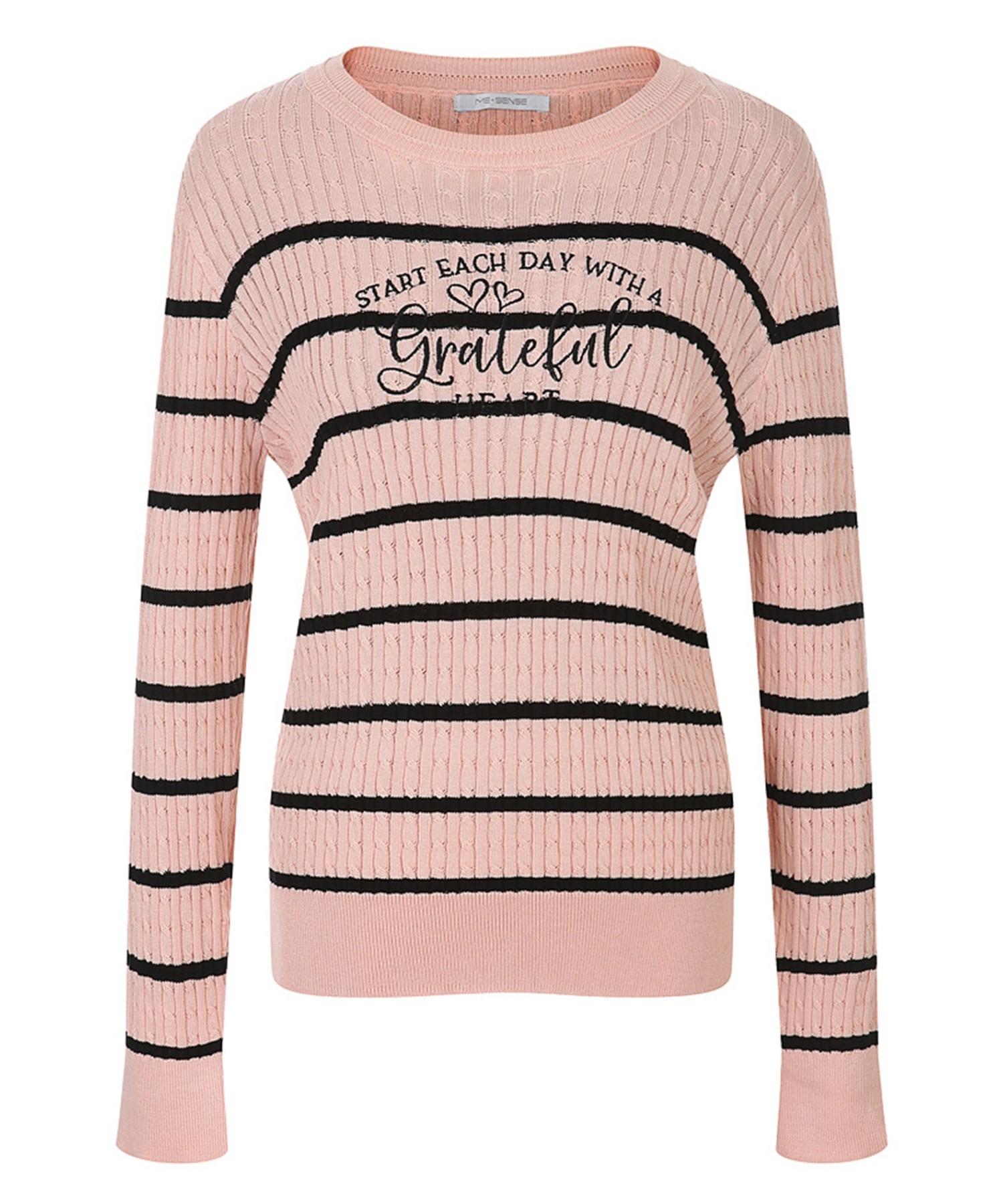 Misens Striped Embroidered Knit Pullover_Mb52Knmd06Z Beige(Be)/F(Free)