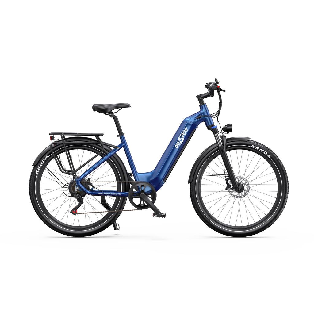 OT05 Weiß/Grau/Blau 250W Motor, 36V 18,2AH Akku, Shimano 7-Gang, 27,5*2,25 Zoll Reifen, Maximale Geschwindigkeit 25 km/h Elektrofahrrad
