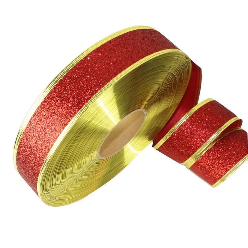 Eyecatching 38cm Glittery Christmas Satin Ribbons For Beautiful Decorations Holiday