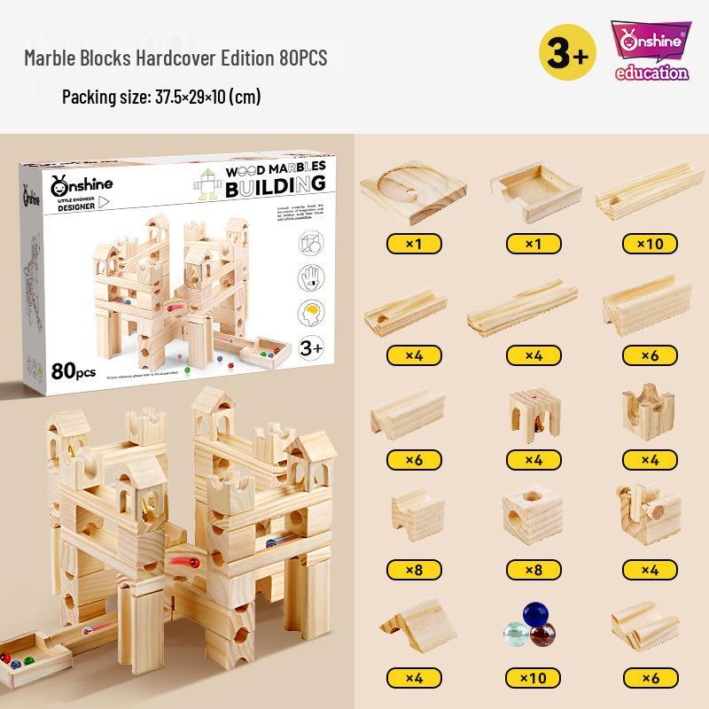 Onshine Wooden Marble Run Educational Building Blocks for Kids