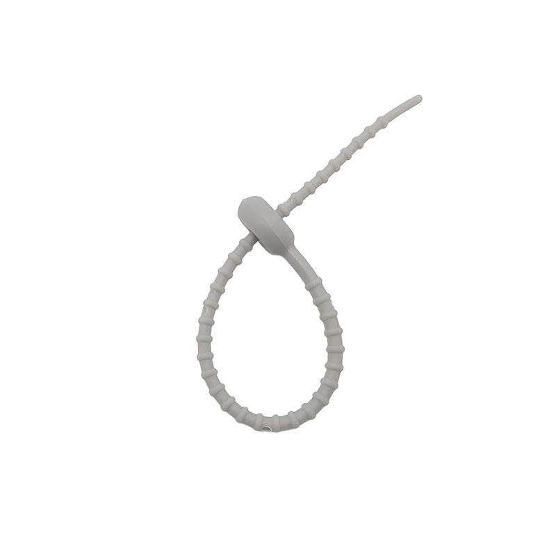 Multicolor TPR Silicone Zip Ties: Elastic Self-Locking, Reusable Cable Organizers & Keychain Pendants.