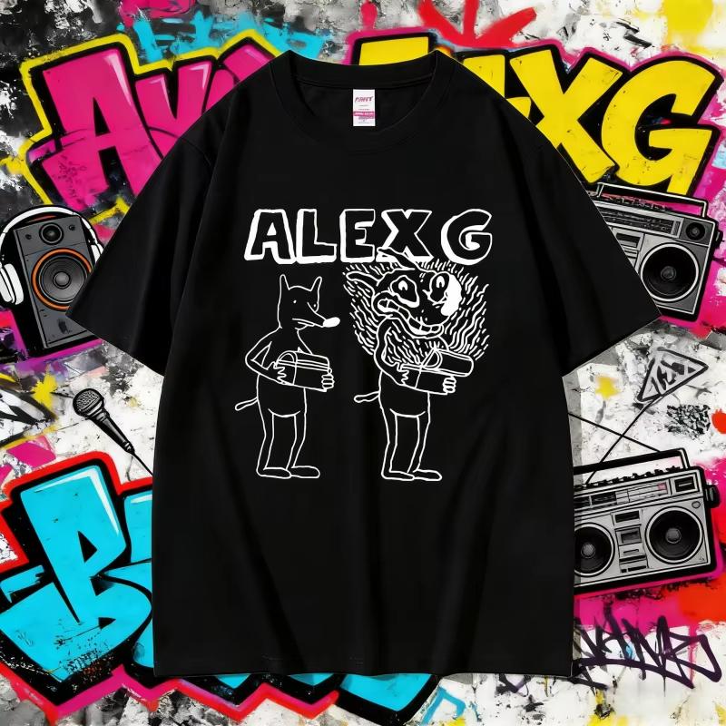 2026 Summer Singer Alex G Graphic Tshirt Men Women Fashion Cartoon Summer T-shirts Men's Casual 100% Pure Cotton Printed T-shirt