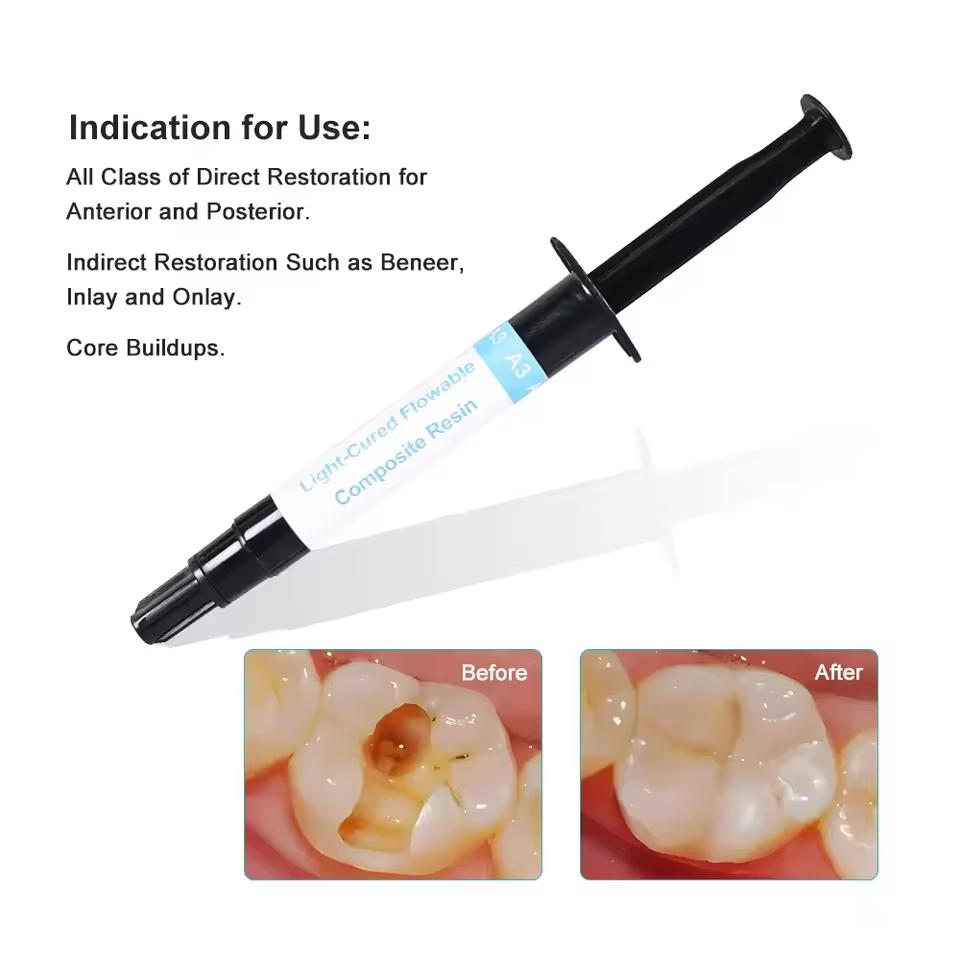 Niceden Dental Composite Flowable Resin Oral Filling Resin Materials Light Cure Dentistry Filling Consumables