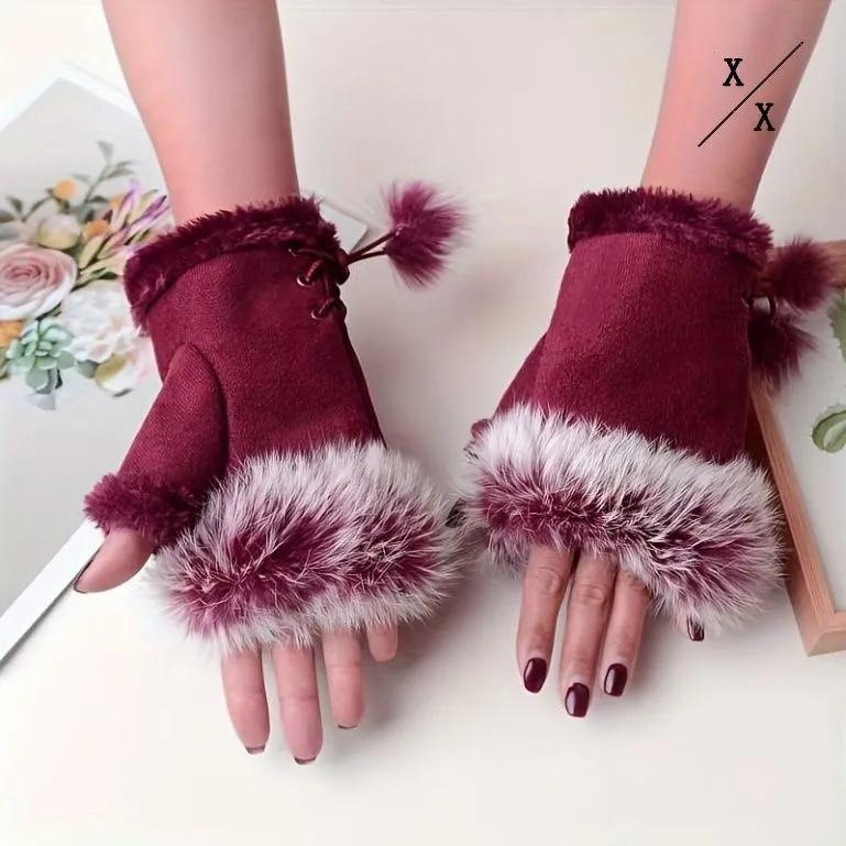 Winter Damen Handschuhe Deutsch Samt Baumwolle Warm Kalt Plus Samt Radfahren Kalt Warm Handschuhe