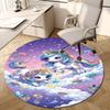 1PC Unicorns Clouds Non-Slip Floor Round Carpet, Office, Family, Bedroom, Large Area Rug Indoor Rugs,  Durable Polyester-L0392