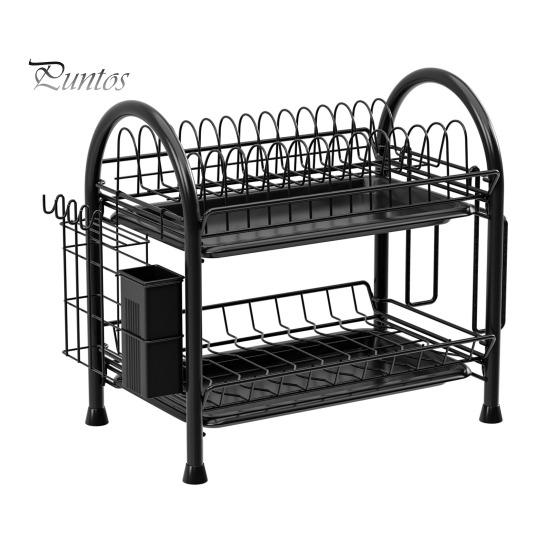 

Стойка для хранения органайзера для кастрюль и сковородок, прочная, несущая, антикоррозийная, легко моется, держатель для хранения на кухонной столешнице, сливная полка чёрный