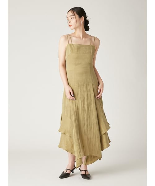 FRAY Asymmetric Hem Camisole Dress FWFO252038 Green I.D. Women's