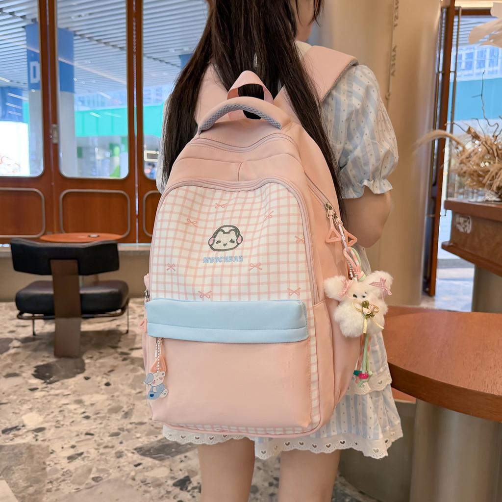 Schoolbag Japanese Ins Backpack College Wind Large Capacity Multi-compartment Lightweight Student School Bag Female College Student Travel Backpack