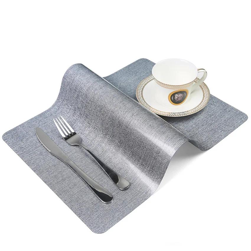 Waterproof Anti-oil Placemat PVC Dining Table Mat Golden Disc Pads Bowl Pad Coasters Table Cloth Pad Slip-resistant Pad 2/4/6pcs