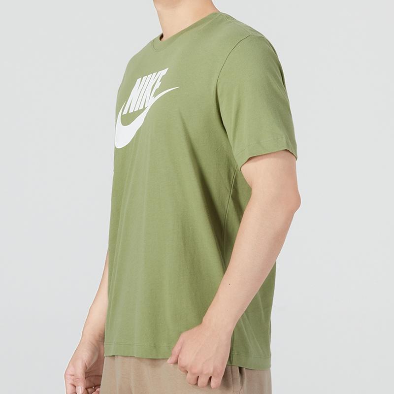 Men's Nike Sportswear Minimalistic Alphabet Logo Athleisure Casual Sports Round Neck Short Sleeve Olive Green T-Shirt AR5005-334