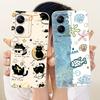 For Realme V30 V30t RMX3618 RMX3619 Cute Cat Flower Cartoon Phone Case For RealmeV30 V30T 5G Soft Silicone Cover Bumpers