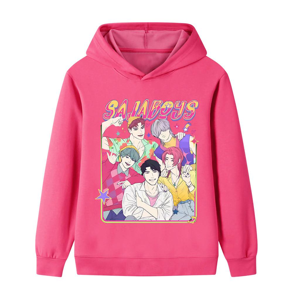 B1227 Kids Boys Girls Sajaboys Kpop Rumi Zoey Mira Print Long Sleeves Hoodie