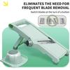 5-in-1 Adjustable Mandolin Slicer with Stainless Steel Blades, Julienne Slicer Adjustable Thickness 0.1-10mm, Safe Mandoline Food Slicer for Kitchen,