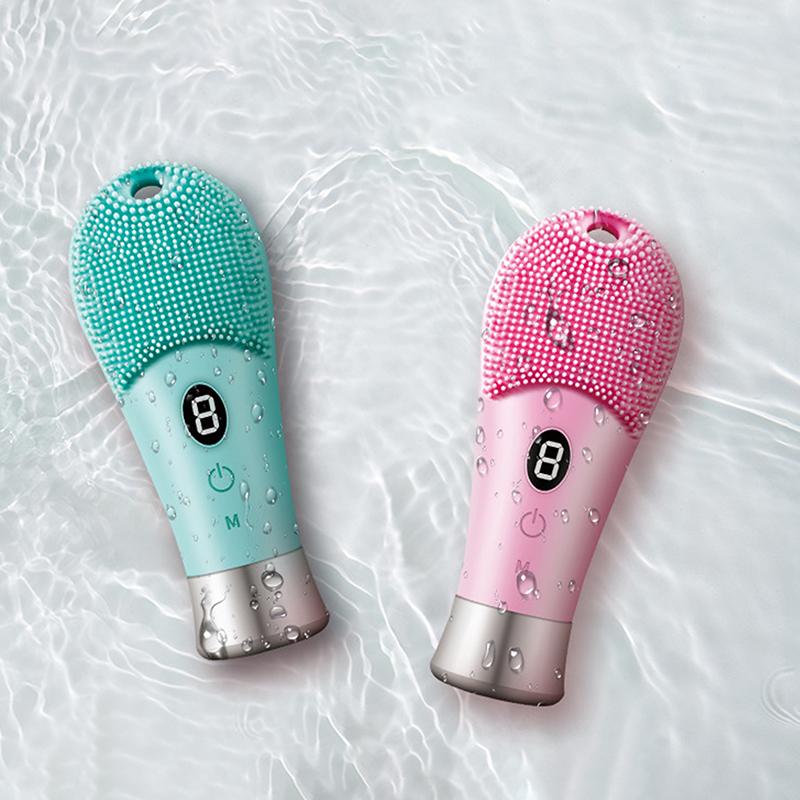 9 Gear Electric Ultrasonic Skin Sonic Scrubber Facial Brush Cleaner Spinning High Frequency Vibration Face Silicone Rechargeable